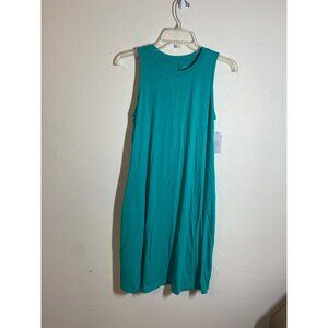 NWT Time & Tru Knit Dress Tank Summer Casual Green Women's Size Small (4/6)